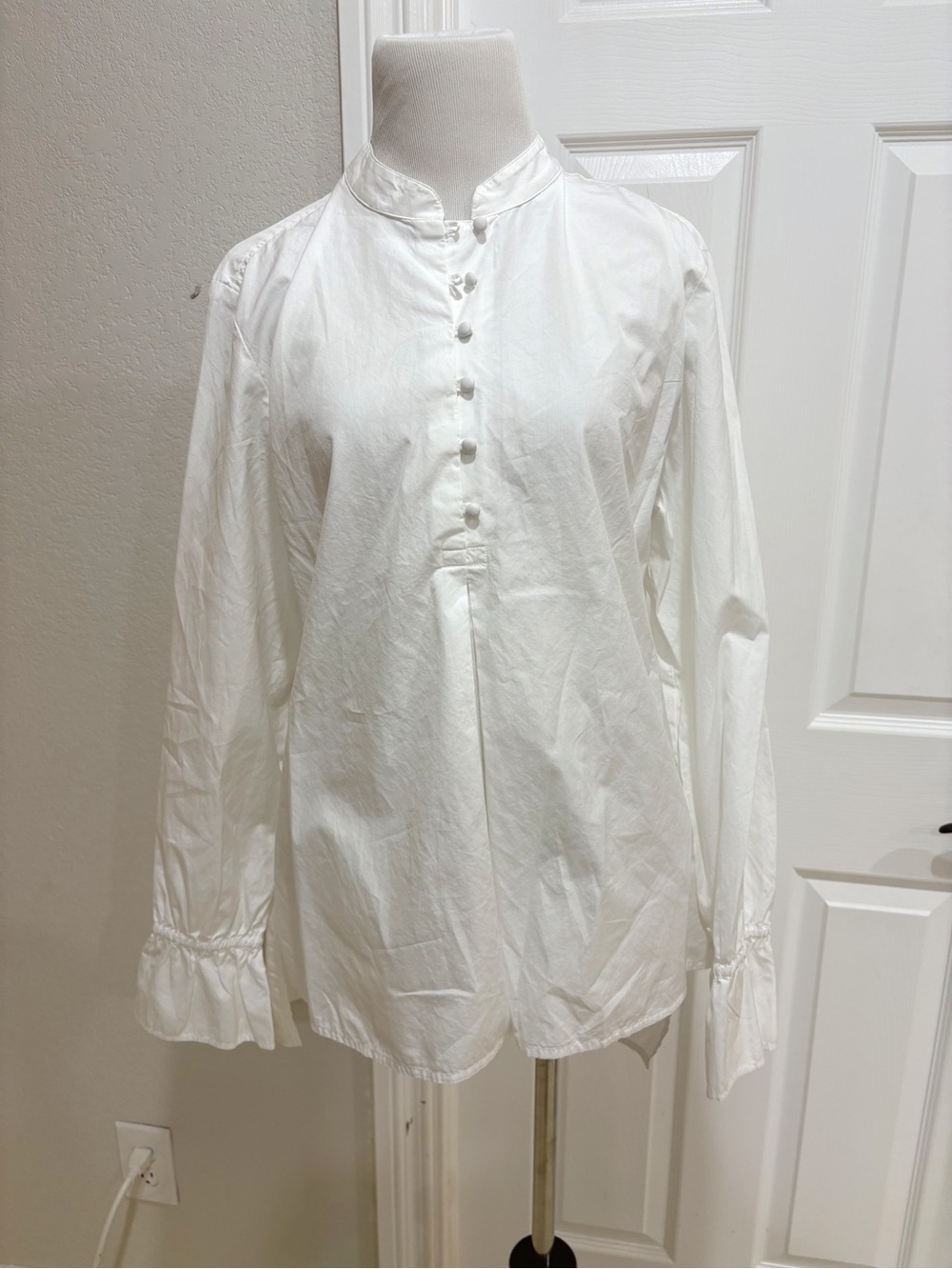 FRAME 100% Cotton Classic White Button-Front Women's Blouse